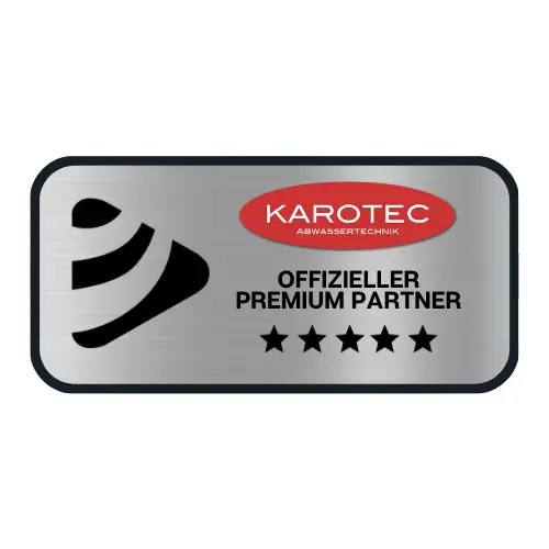 Professionelle Kanalreinigung Backnang - KAROTEC Abwassertechnik Premium Partner-Plakette.